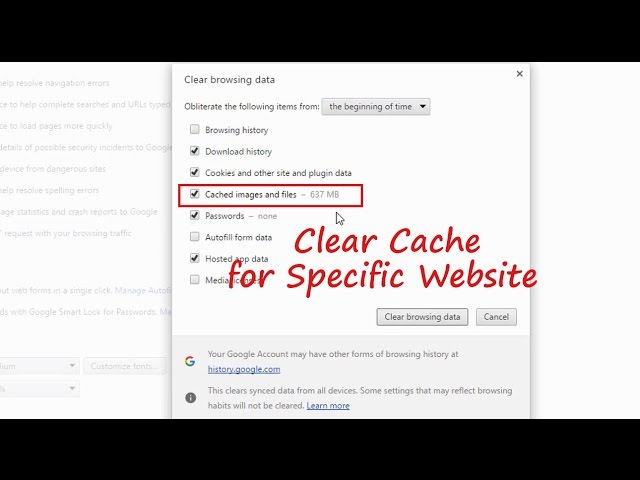 Clear Website Cache