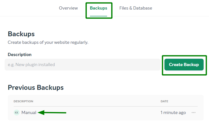Create a Website Backup