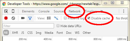 Disable Cache Temporarily