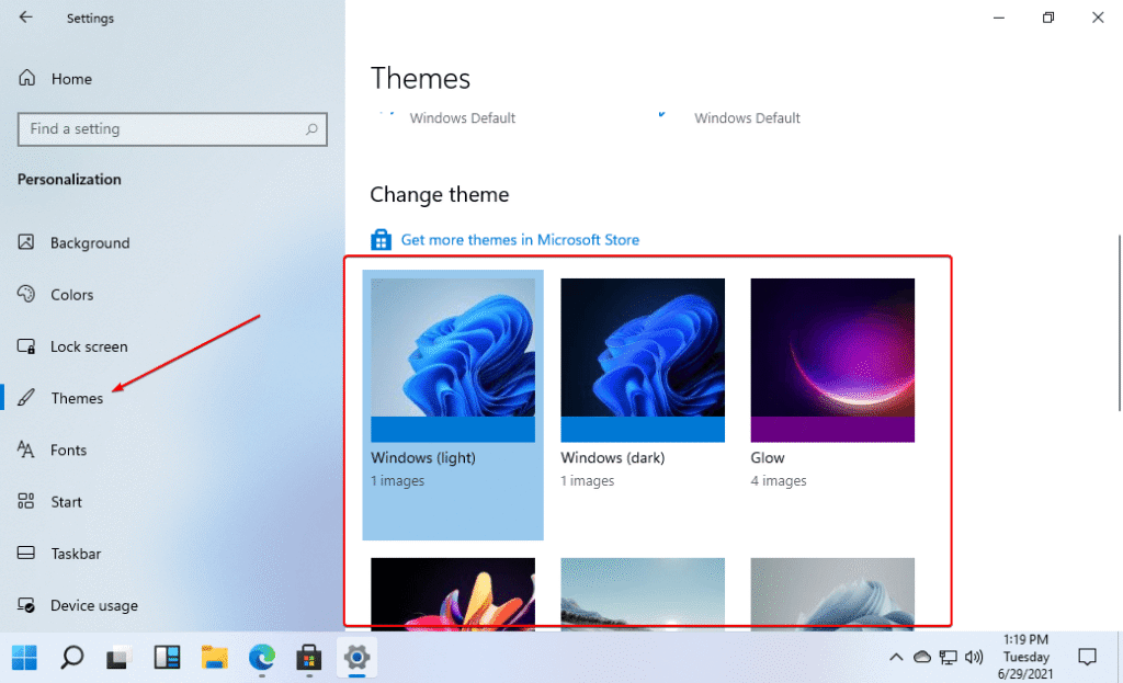 Switch to a Default Theme