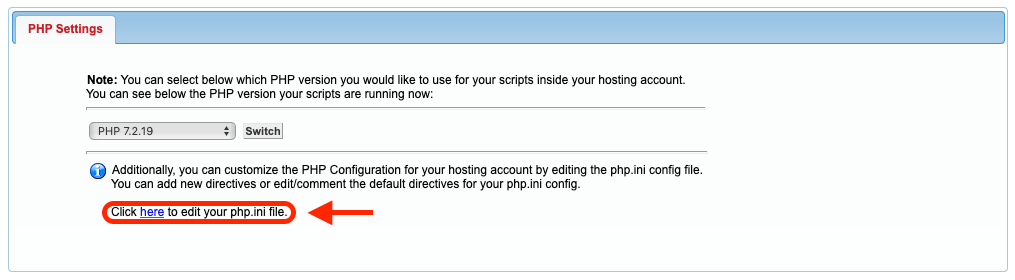 Modify PHP Settings