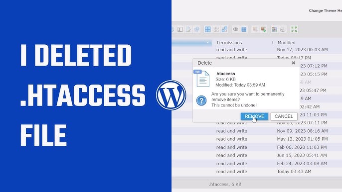 Regenerate the .htaccess File
