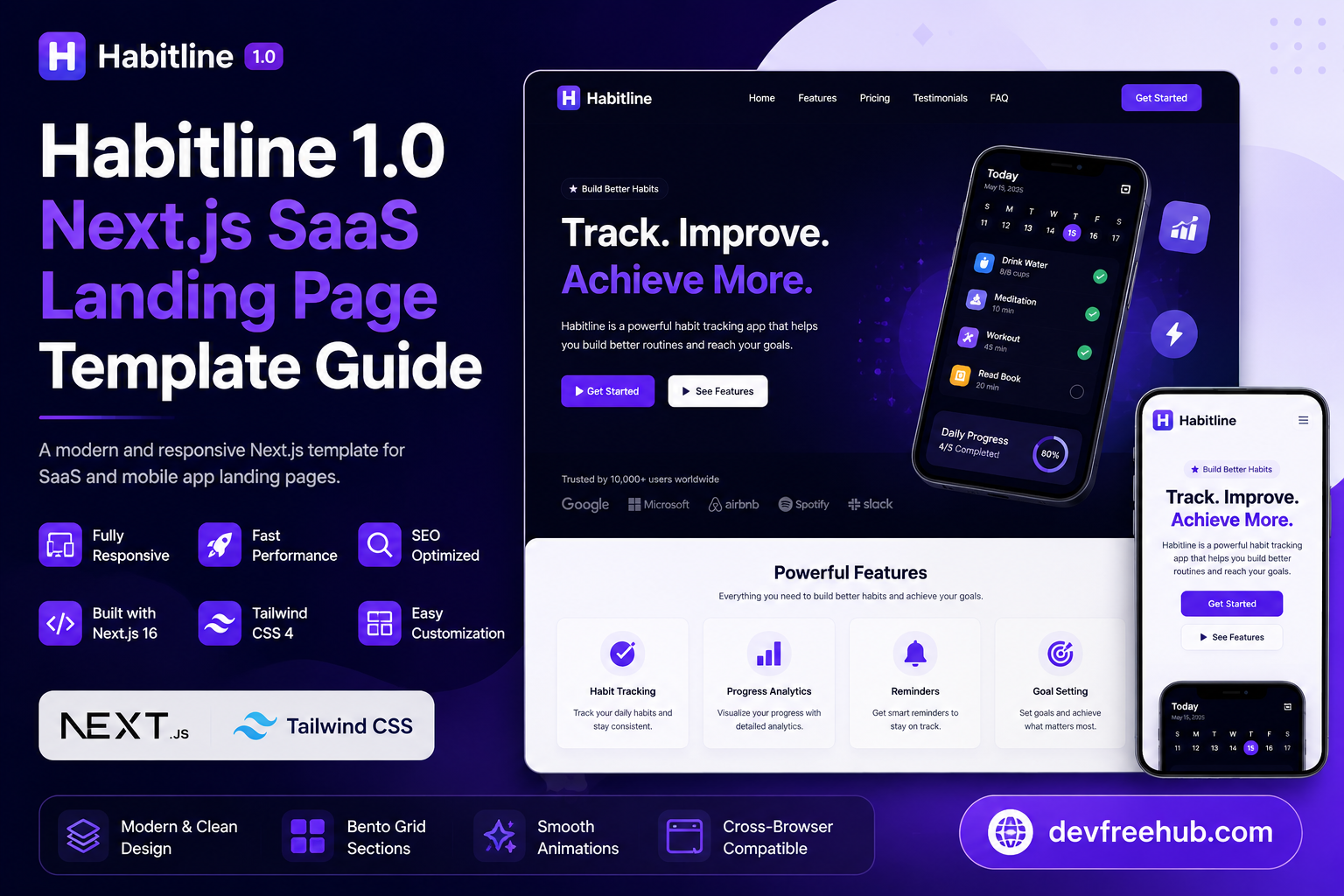 Habitline 1.0 Next.js SaaS Landing Page Template Guide 